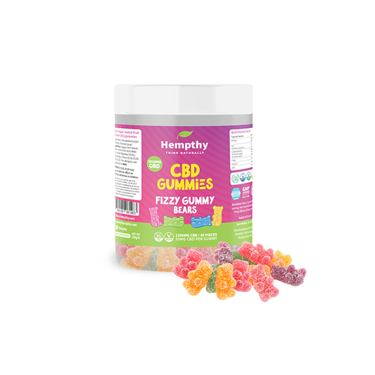 Hempthy 1200mg CBD Fizzy Gummy Bears - 40 pieces