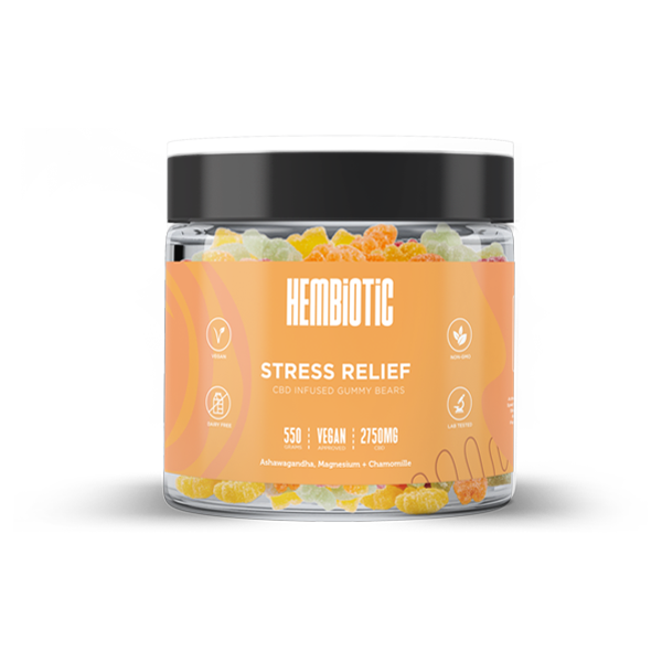 Hembiotic 2750mg Bulk Functional CBD Gummy Bears - 550g